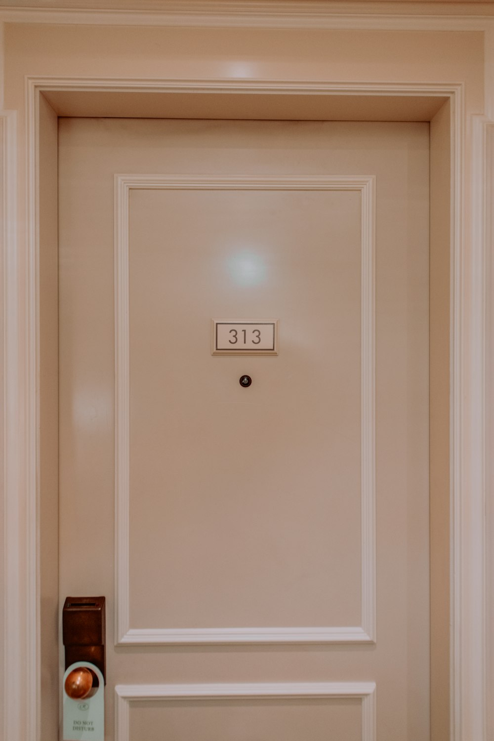 a white door with a number on it