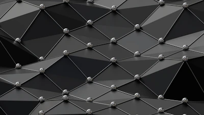 Minimalist abstract illustration of interconnected polygons symbolizing collaboration and innovation.