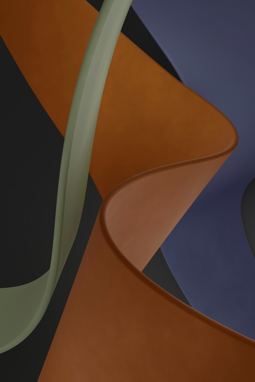 an abstract painting of a curved staircase