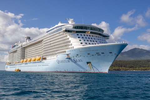 a large cruise ship in the middle of the ocean