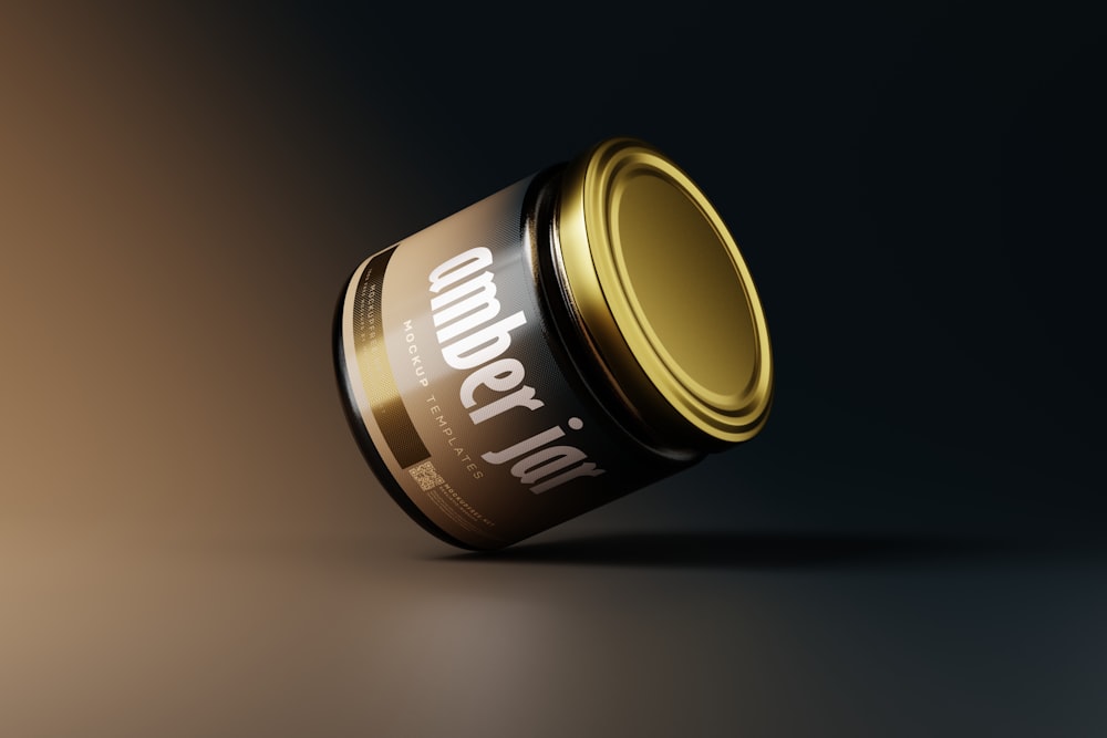 a can of coffee on a dark background