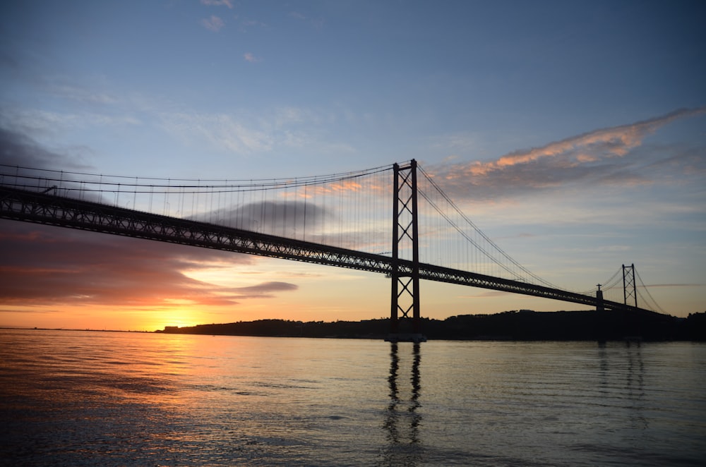 a large bridge spanning over a body of water