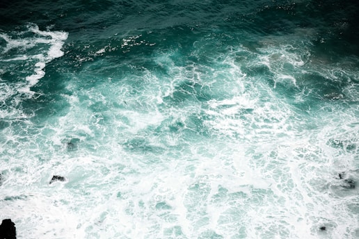 an aerial view of a body of water