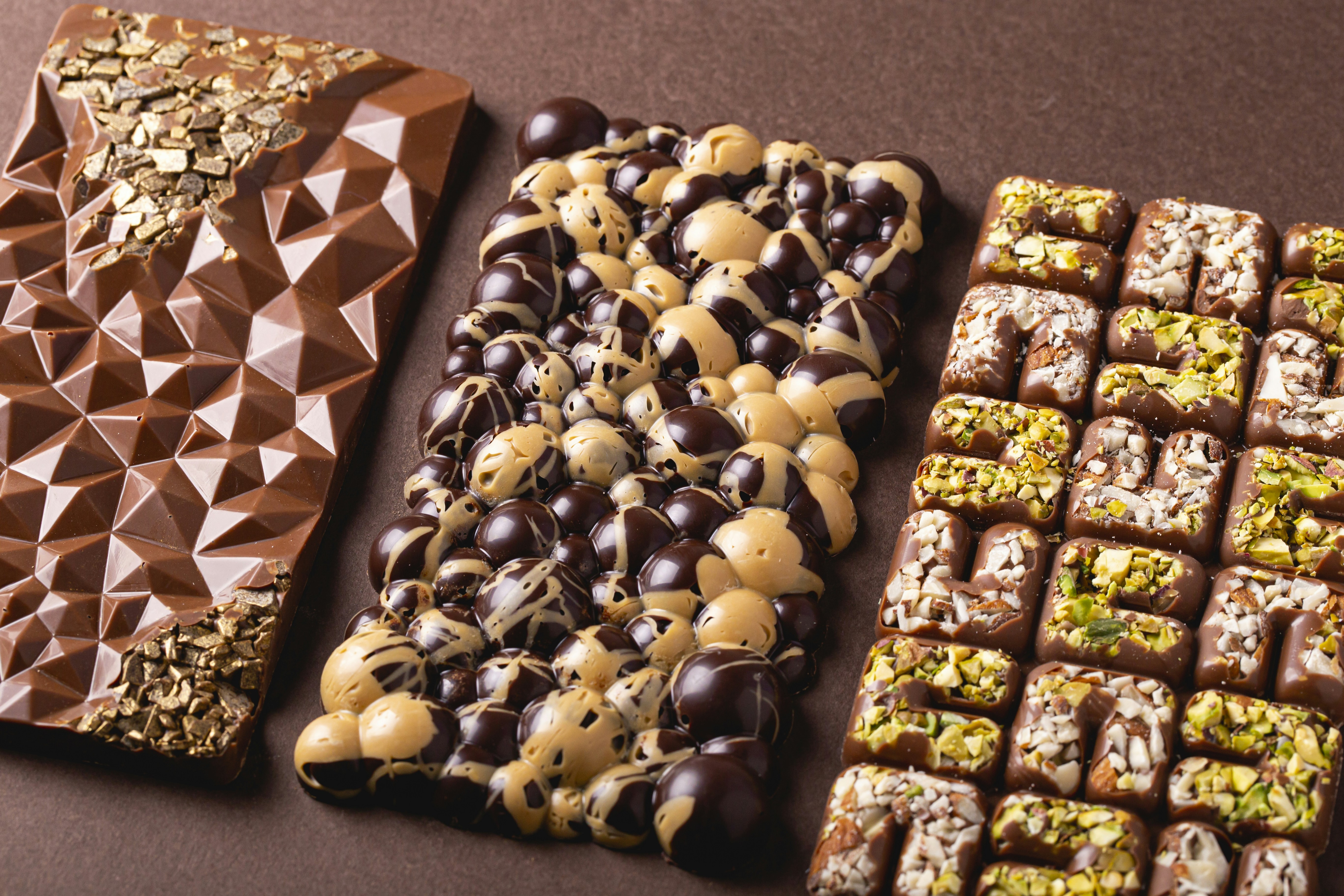chocolate bar variations with different flavors and toppings - dubai chocolate bar recipe