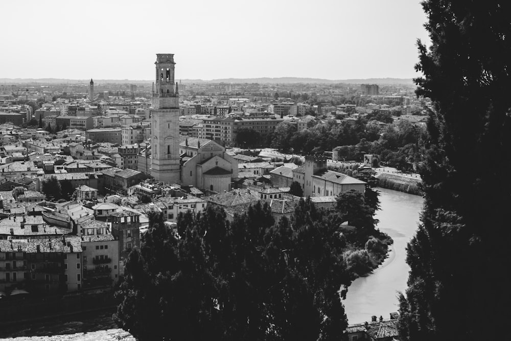 a black and white photo of a city