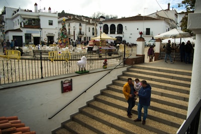 Families enjoying the festivities in the town square.