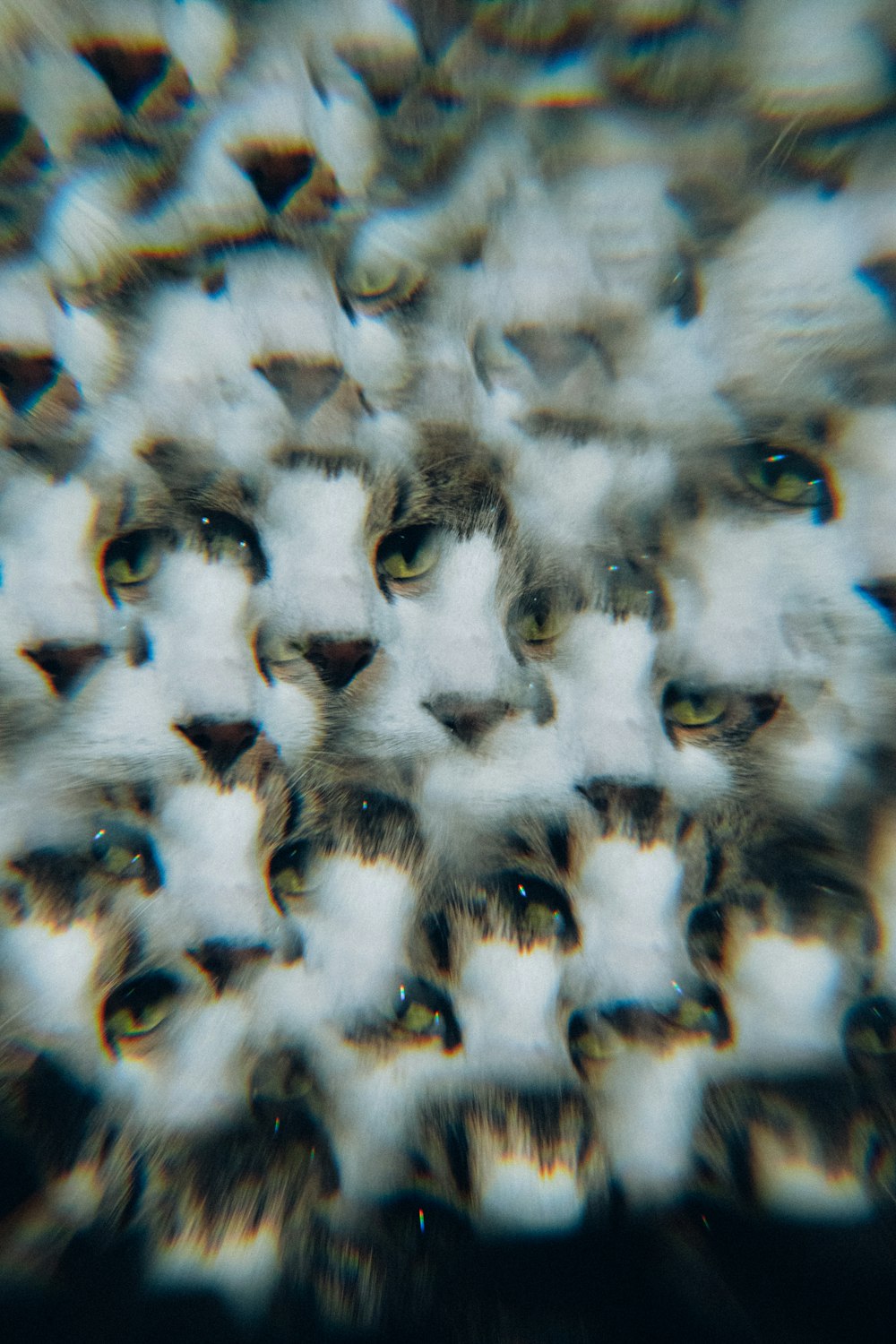 a close up of a cat's face and eyes