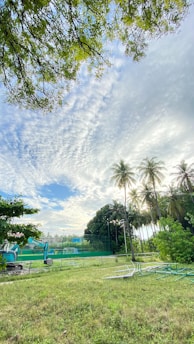 A serene construction site with blueprints and tools.