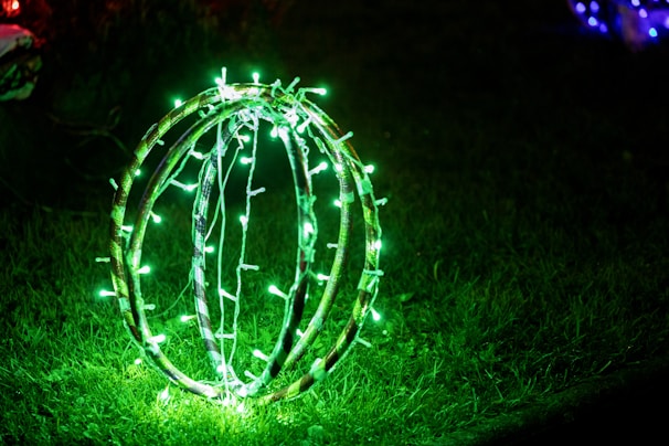 A whimsical fairy ring glowing softly under a starry night sky in the heart of the woods.