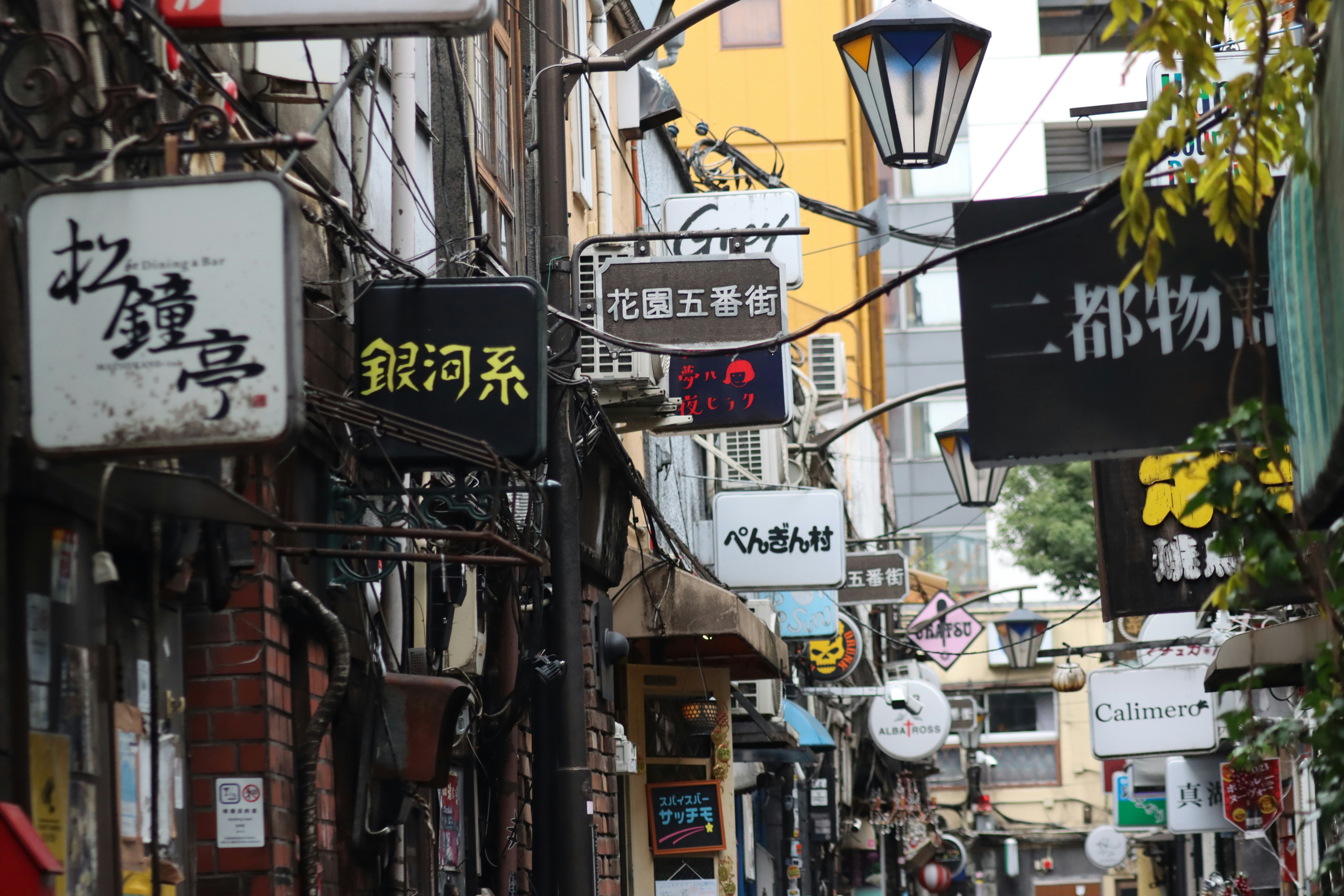 a city street filled with lots of signs