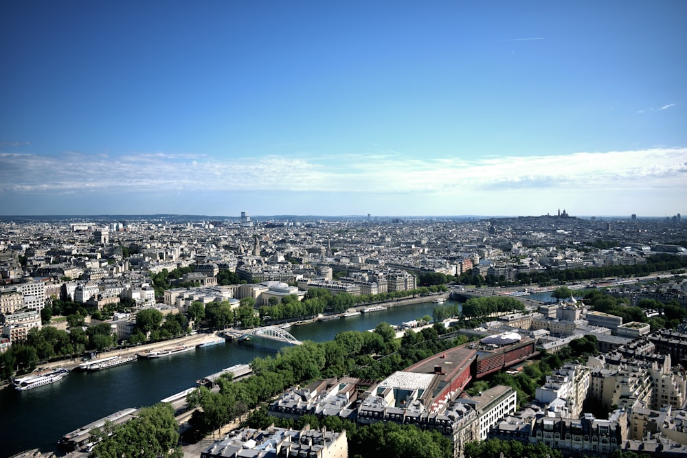 a view of the city of paris from the top of the eiffel tower