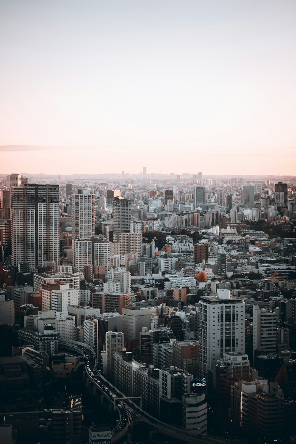 a view of a city from the top of a building