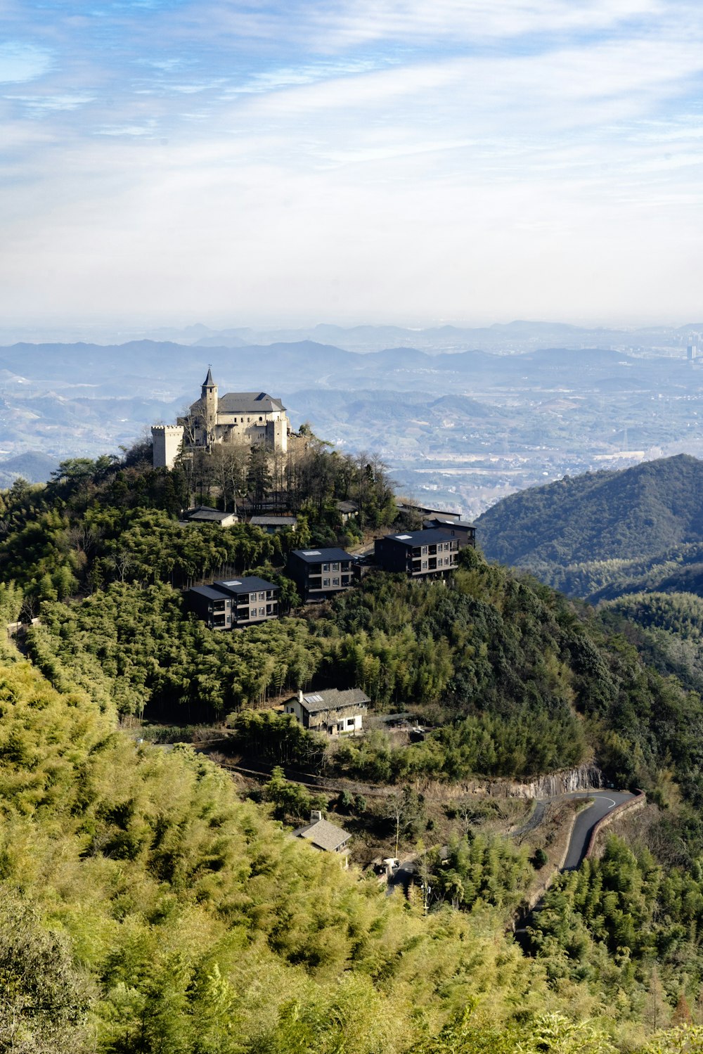 a hill with a small building on top of it