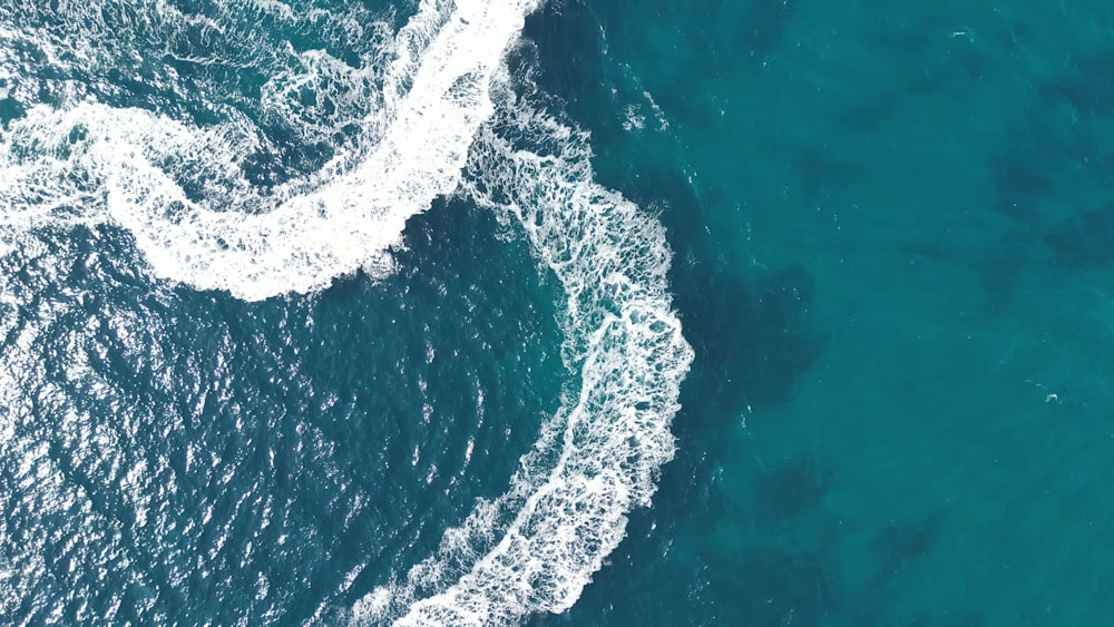 an aerial view of a body of water