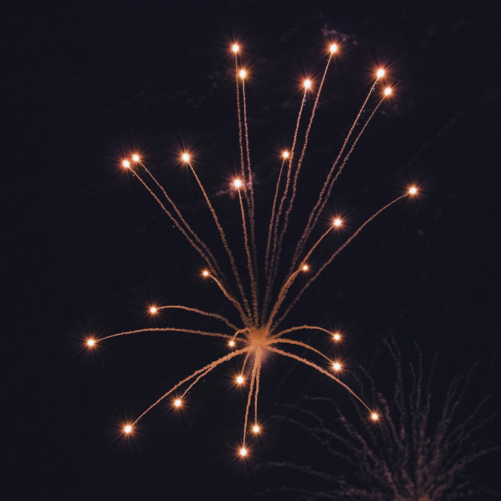 a large fireworks is lit up in the night sky