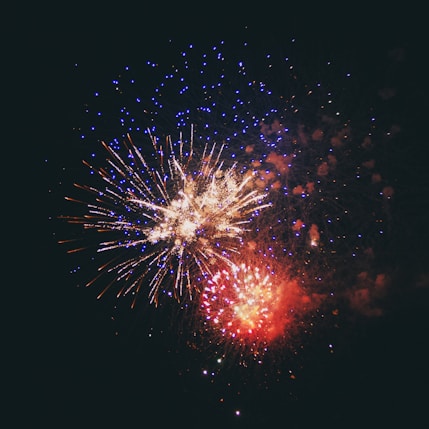 a colorful fireworks display in the night sky