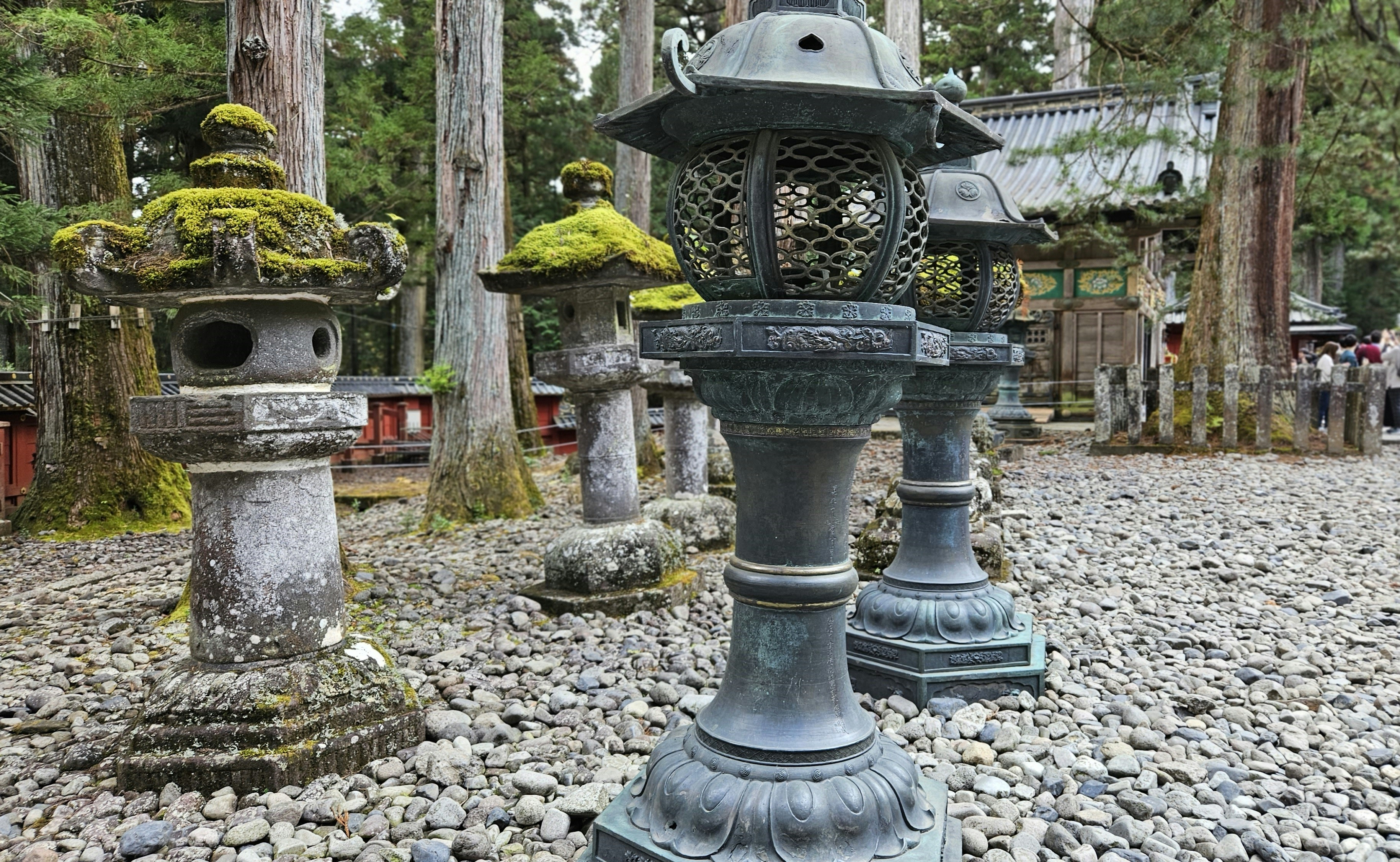 Chozuya purification fountain at a Japanese shrine with ladles