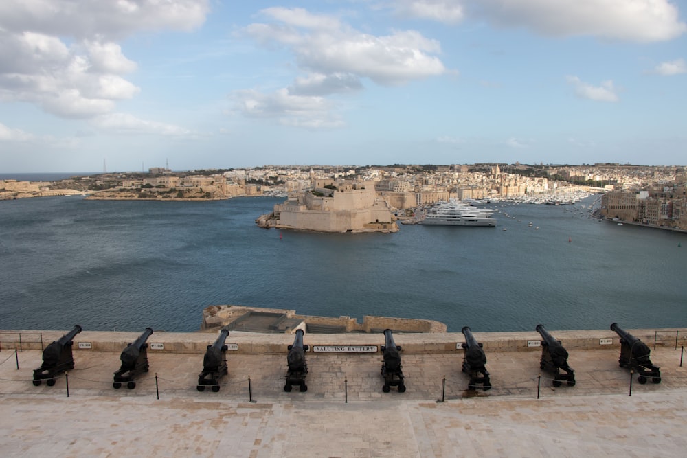 a large body of water surrounded by a city