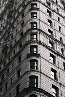 A commercial building with elegant framing details.