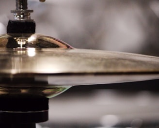 a close up of a metal object on a table