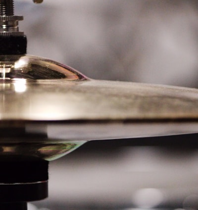 a close up of a metal object on a table