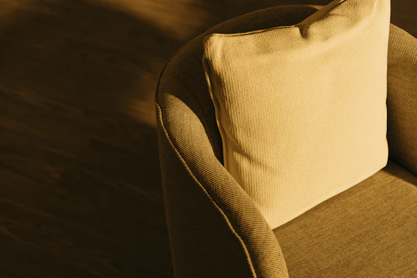 New cushion on an upholstered chair