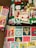 A vibrant display of colorful gift boxes wrapped in festive paper.