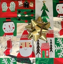 A festive Christmas printable design featuring colorful holiday icons and cheerful fonts.