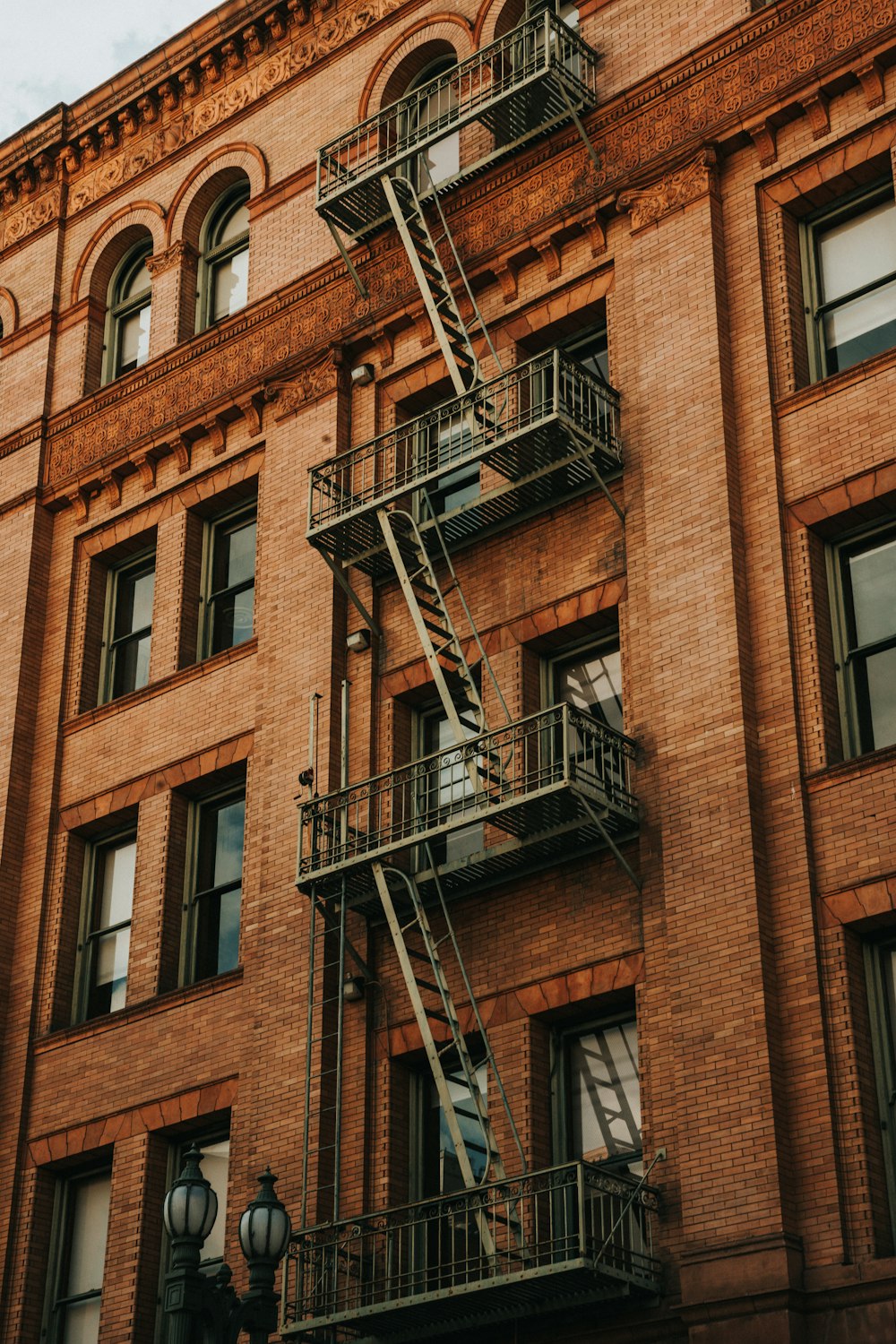 a fire escape on the side of a building