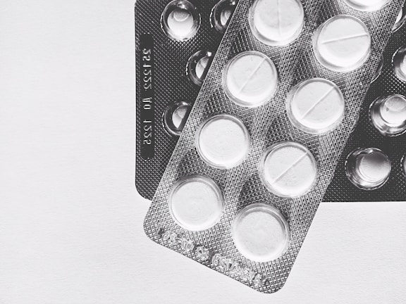 Close-up of a medicine carton printed on bleach card with sharp details.