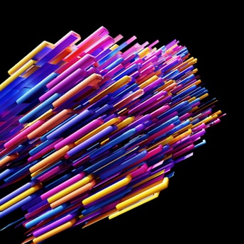 a multicolored object is flying in the air