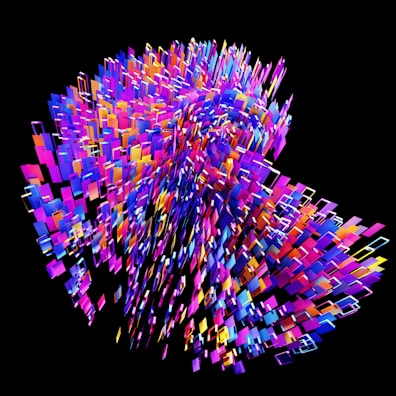 An abstract art piece showcasing dynamic colors and shapes.