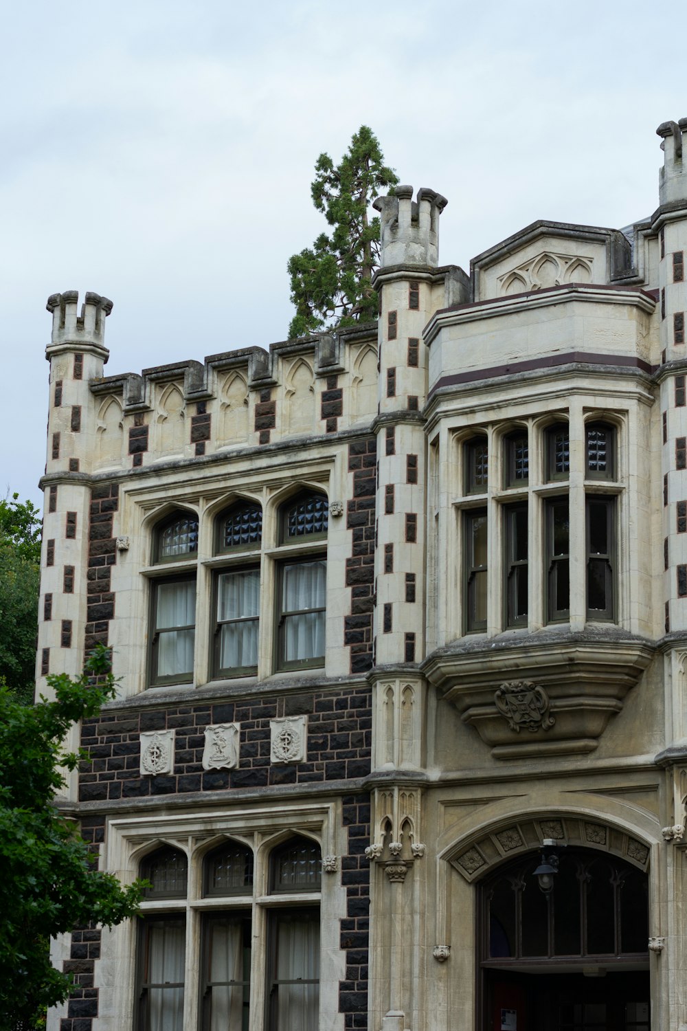 a large building with a clock on the front of it