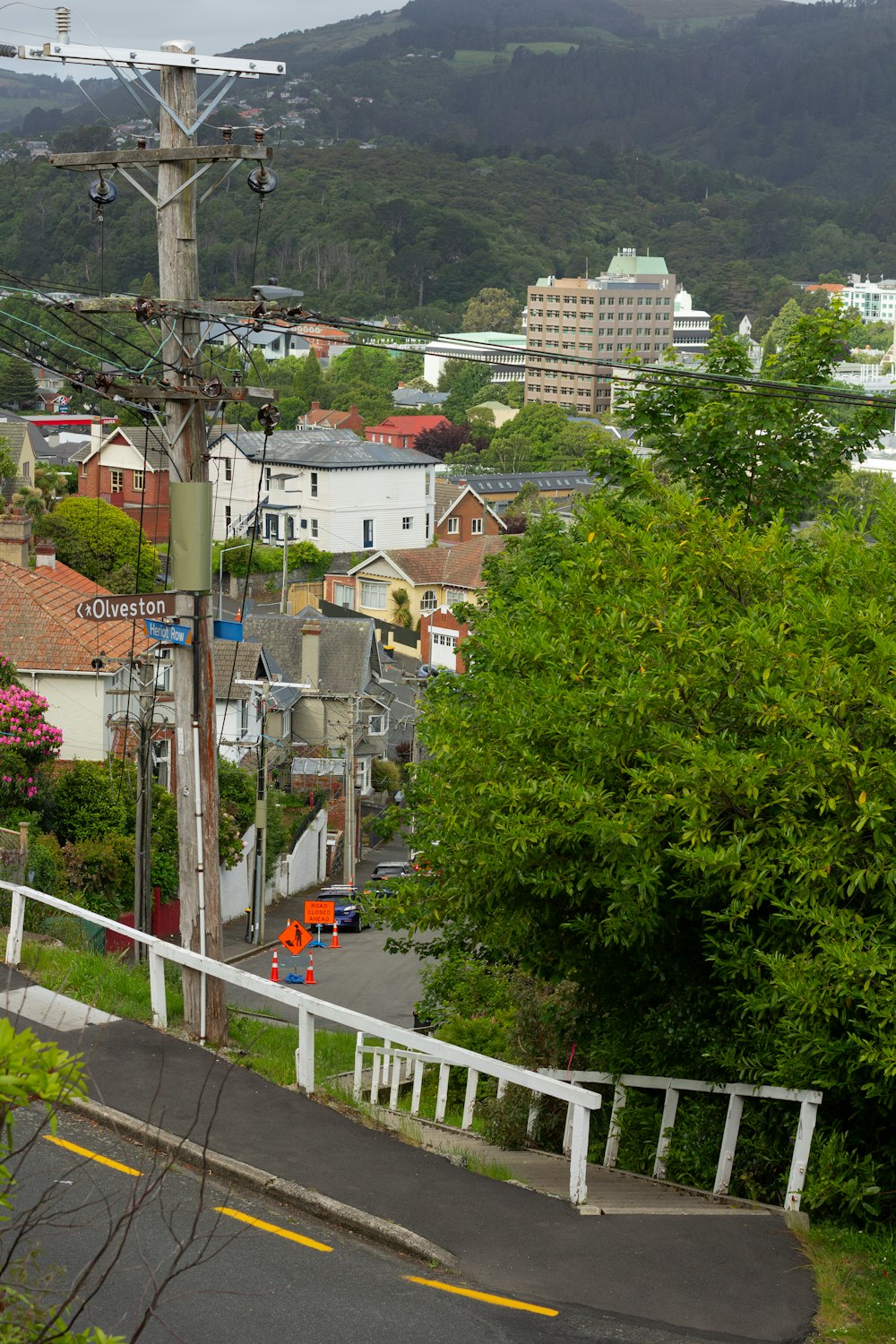 a view of a city from a hill