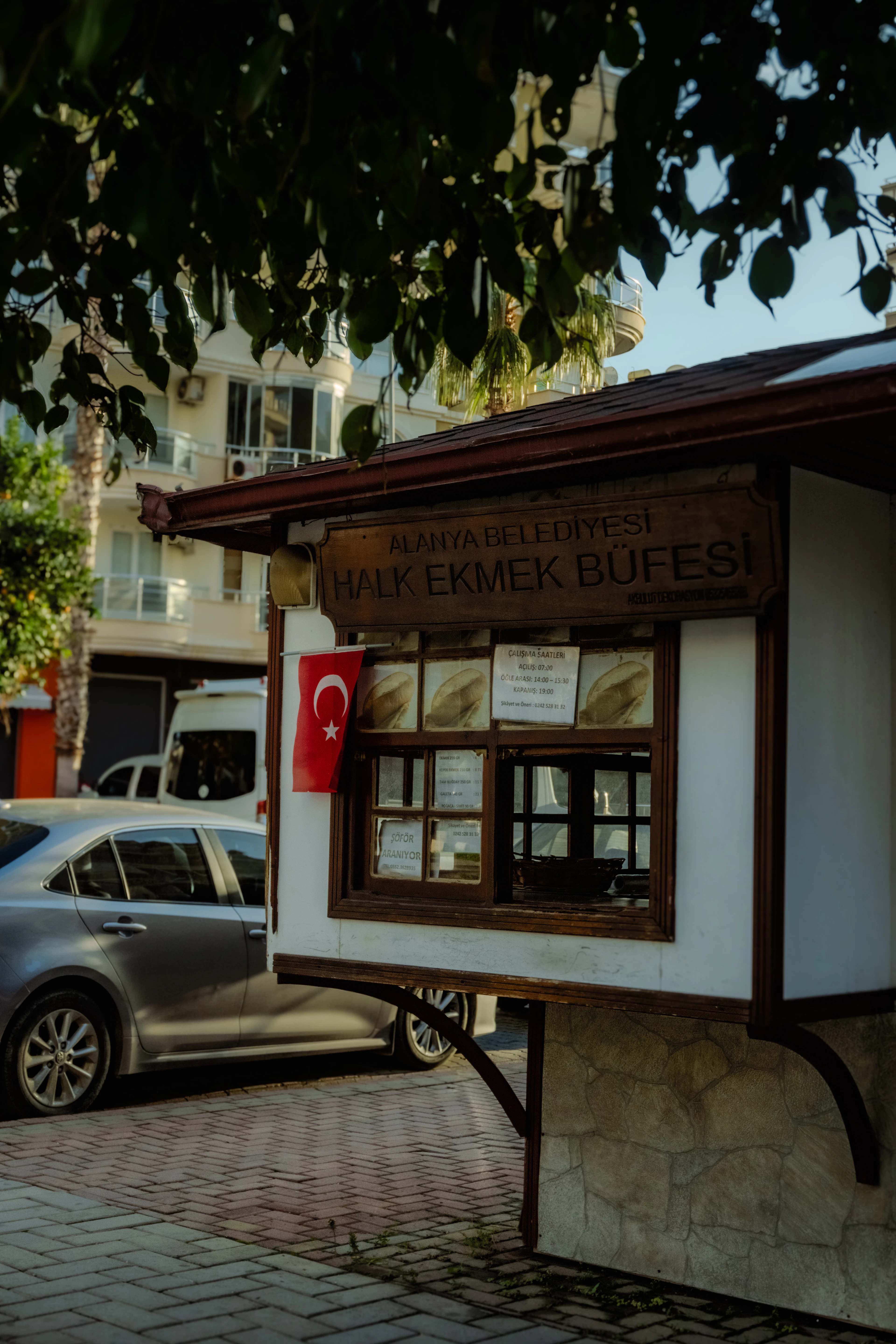 A Halk Ekmek bread kiosk on a street in Antalya