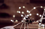 Aromatic cinnamon sticks and star anise arranged on burlap fabric.