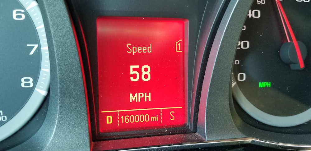 a close up of a speedometer on a car