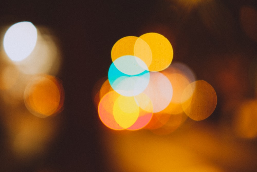 a blurry photo of a city street at night