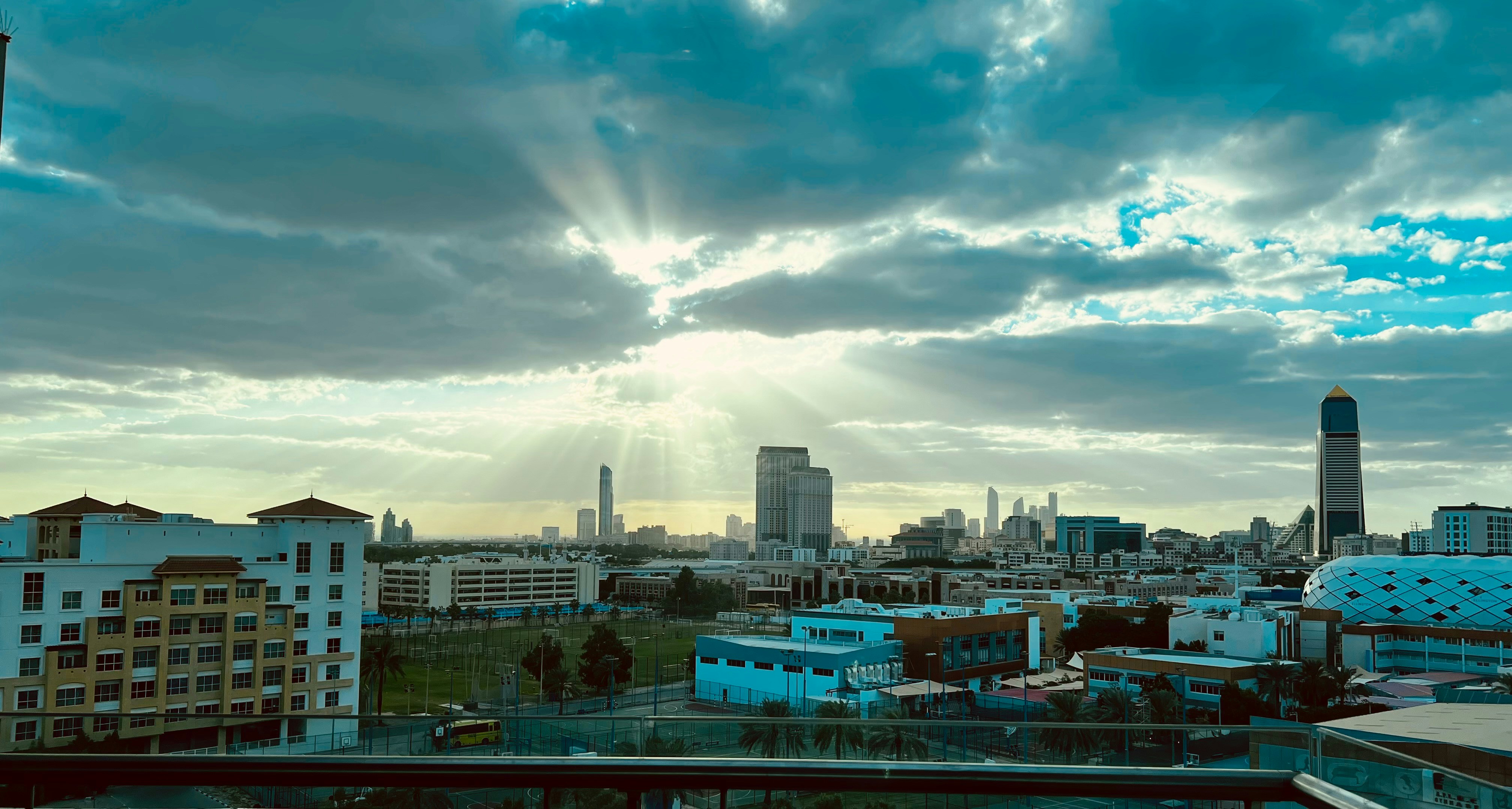 a view of a city from a high rise