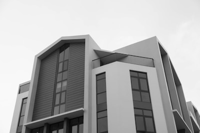 High-quality architectural render of a contemporary building with minimalist style.