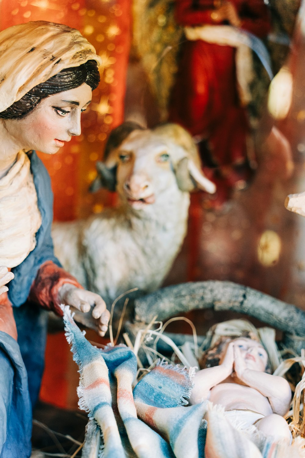 a nativity scene of a baby jesus in a manger scene