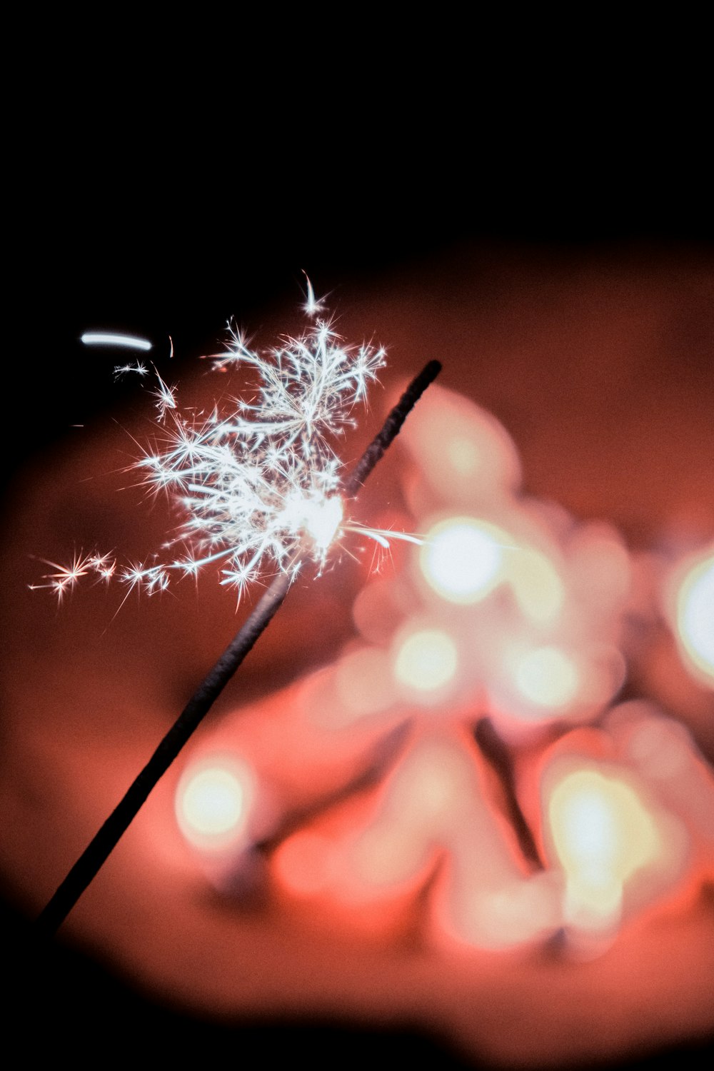 a close up of a sparkler on a table