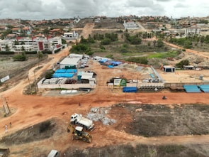 An aerial view of a construction site managed by the company.