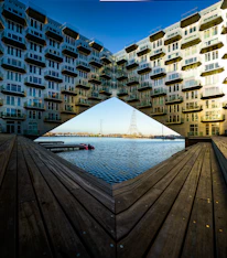 Close-up of innovative floating house architectural details with clean lines.