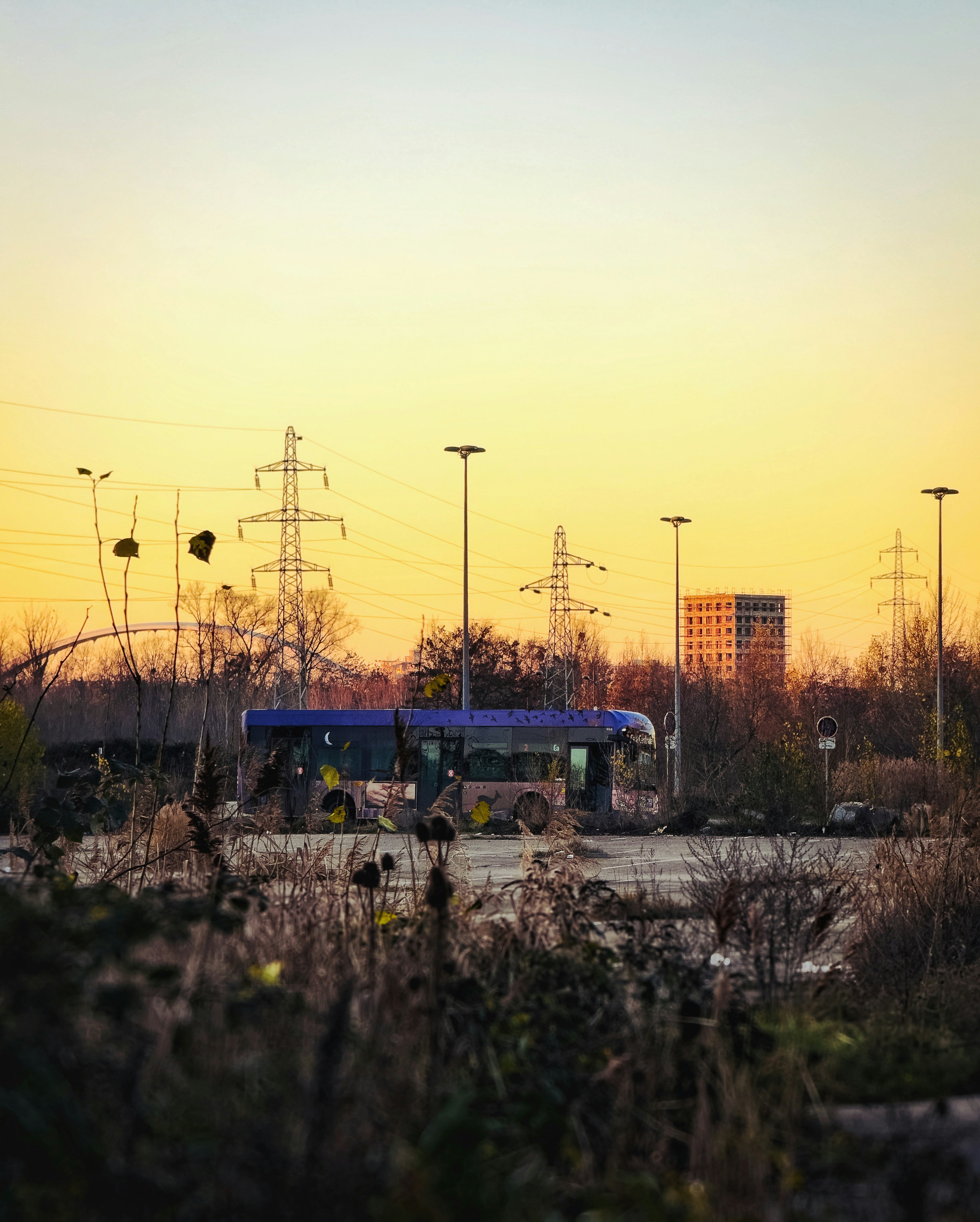 a bus parked on the side of a road