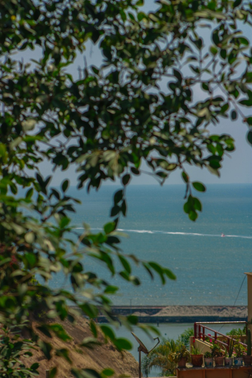 a view of a body of water from a hill