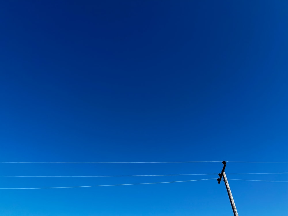 a person is flying a kite on a clear day