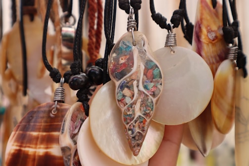 a person holding a bunch of seashells in their hand