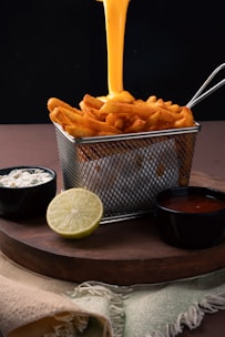 Golden, crispy homemade fries served in a charming basket.