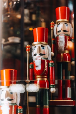 a group of nutcrackers sitting next to each other